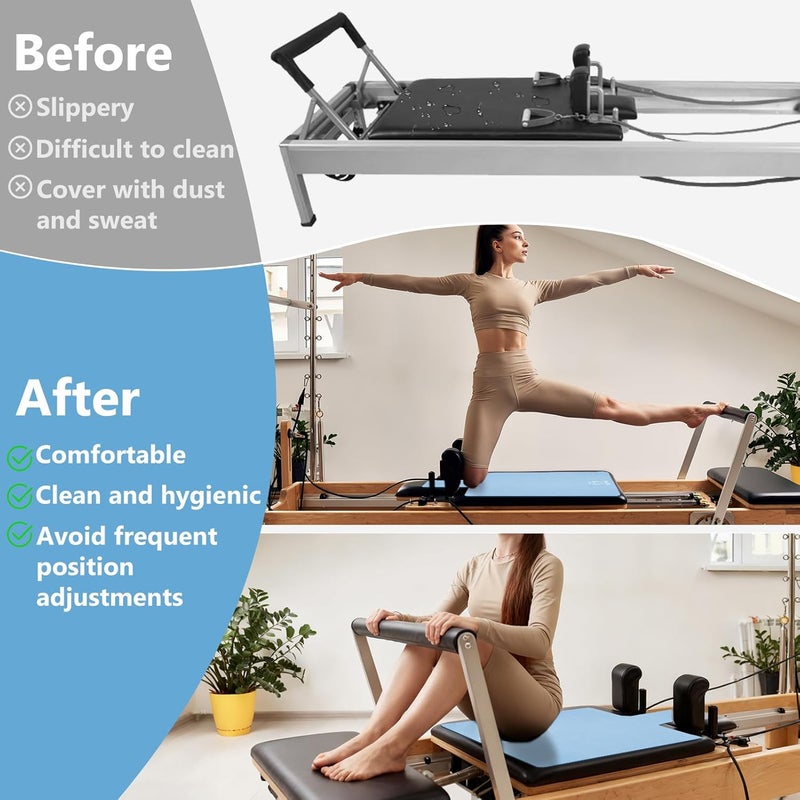 TRINKA Non-Slip Pilates Reformer Mat, 2mm Thick Pilates Reformer Machine Cover Mat, 39" x 24" Foldable Washable Absorb Sweat Accessory for Home, Studio, Gym Fitness - Image 5